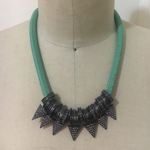 Seafoam Green and Gunmetal Necklace